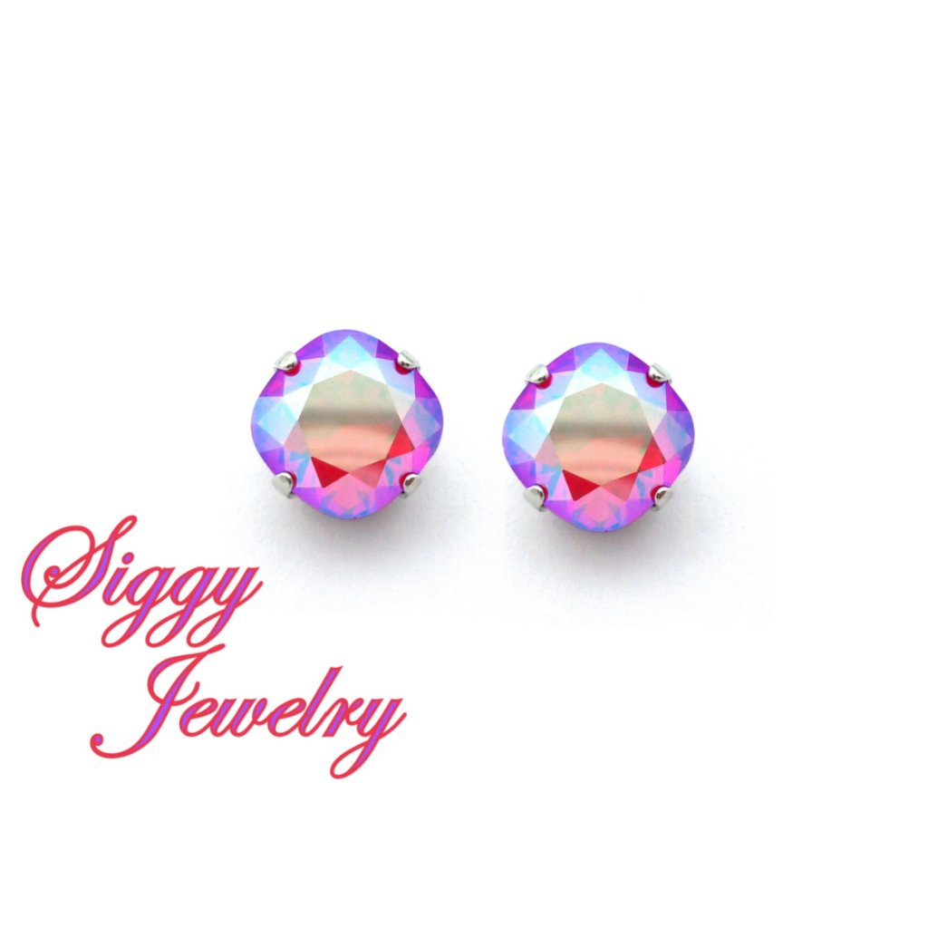 Swarovski Light Siam Shimmer Stud Earrings, 10mm